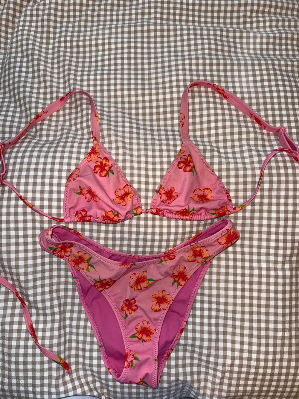 PacSun Pink Floral String Bikini